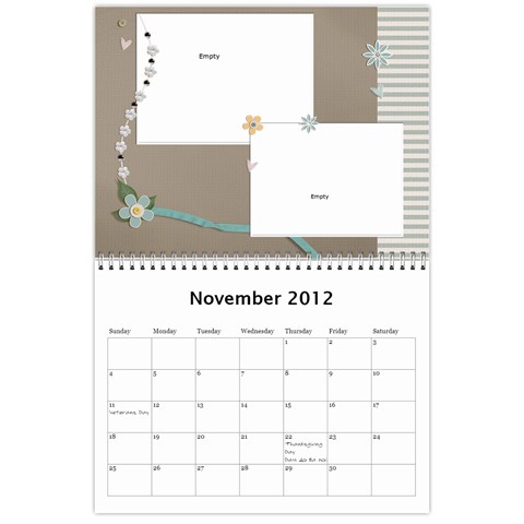 2012 Calendar By Trinh Nov 2012