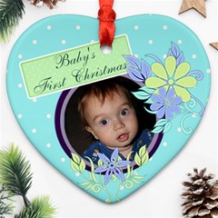 Baby s first Christmas - Heart Ornament (Two Sides)