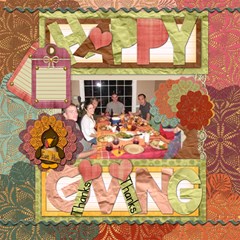 Autumn Happy Thanks Giving - ScrapBook Page 12 x 12 Autumn Happy Thanks Giving - ScrapBook Page 12 x 12