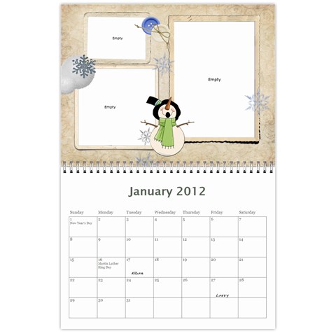 Dads Calender By Lise Jan 2012
