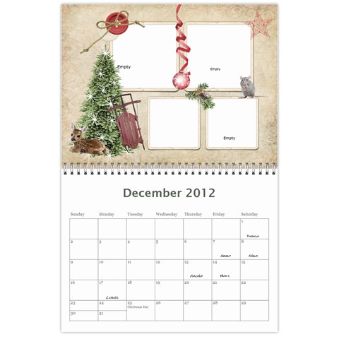 Dads Calender By Lise Dec 2012