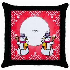 snowmen couple pillow (5 styles) - Throw Pillow Case (Black) snowmen couple pillow (5 styles) - Throw Pillow Case (Black)