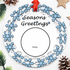 Seasons Greetings - Ornament (Round Filigree)