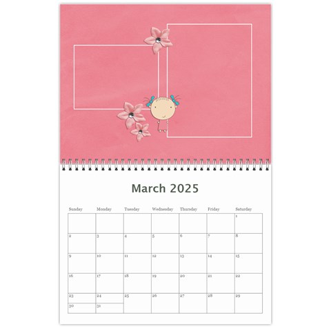 Wall Calendar 11 X 8 5 : Sweet Girl By Jennyl Mar 2025