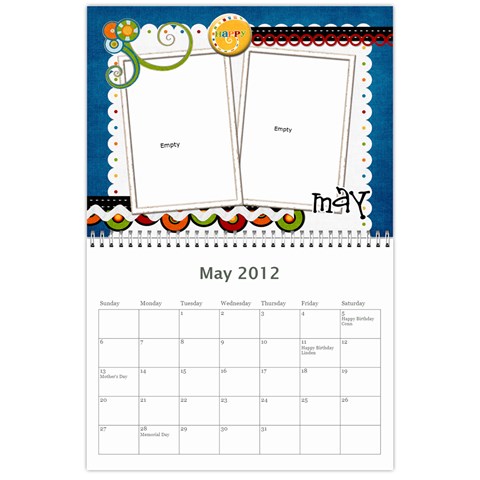 Nan Calendar 4 By Connie Goates May 2012