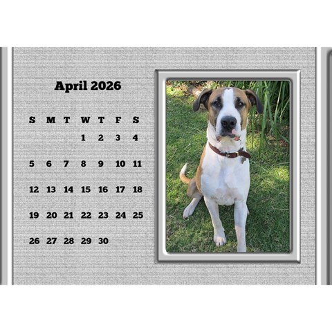 Framed In Silver 2026 Desk Calendar (8 5x6) By Deborah Apr 2026