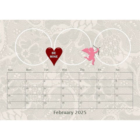 Love Desktop Calendar 8 5x6 By Lil Feb 2025
