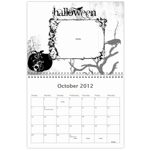799 Calendar By Mandi Oct 2012