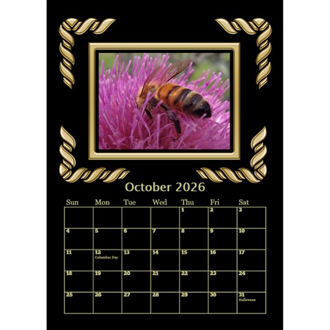 Black And Gold Desktop Calendar (6 Inch) By Deborah Oct 2026