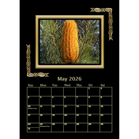 Black And Gold Desktop Calendar (6 Inch) By Deborah May 2026