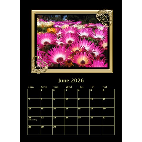 Black And Gold Desktop Calendar (6 Inch) By Deborah Jun 2026