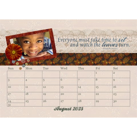 2025 Desktop Calendar 8 5x6, Family By Mikki Aug 2025