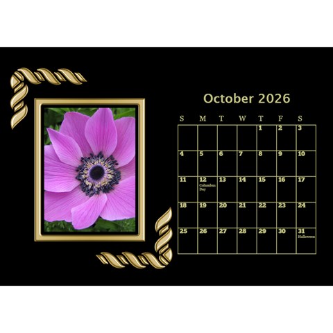 Black And Gold Desktop Calendar (8 5x6) By Deborah Oct 2026