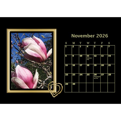 Black And Gold Desktop Calendar (8 5x6) By Deborah Nov 2026