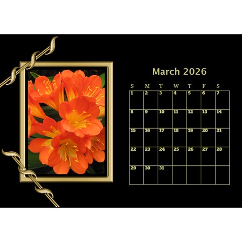 Black And Gold Desktop Calendar (8 5x6) By Deborah Mar 2026