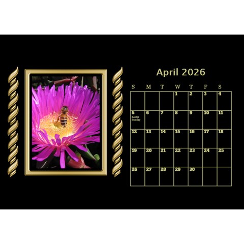 Black And Gold Desktop Calendar (8 5x6) By Deborah Apr 2026