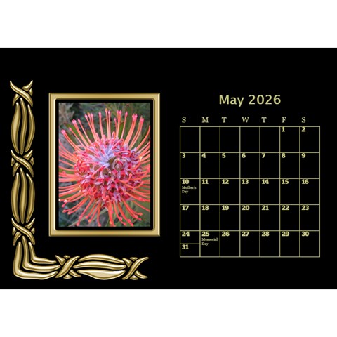 Black And Gold Desktop Calendar (8 5x6) By Deborah May 2026