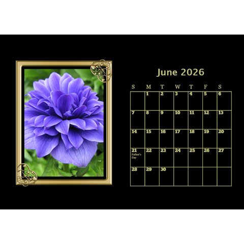 Black And Gold Desktop Calendar (8 5x6) By Deborah Jun 2026