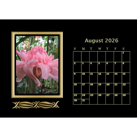 Black And Gold Desktop Calendar (8 5x6) By Deborah Aug 2026