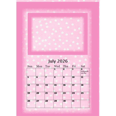 Pink Princess Desktop Calendar 2026 By Deborah Jul 2026