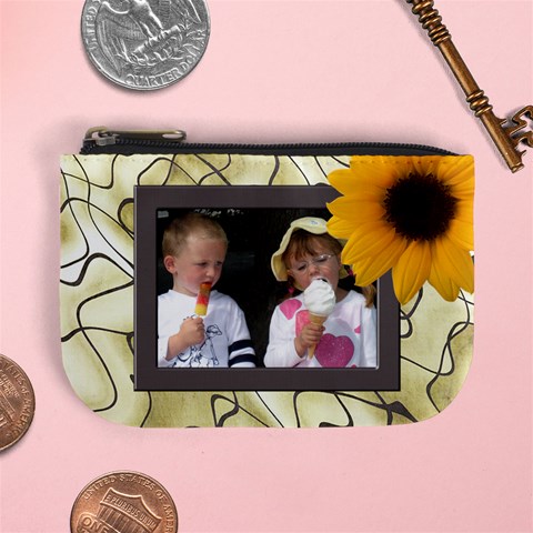 Sunflower Delight Mini Coin Purse By Deborah Front
