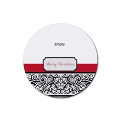 merry christmas - Rubber Round Coaster (4 pack)