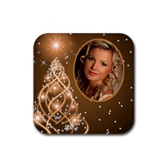 Golden christmas coaster - Rubber Coaster (Square) Golden christmas coaster - Rubber Coaster (Square)
