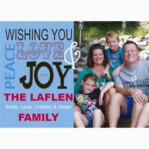 Holiday Card Blue By Lana Laflen 7 x5  Photo Card - 6