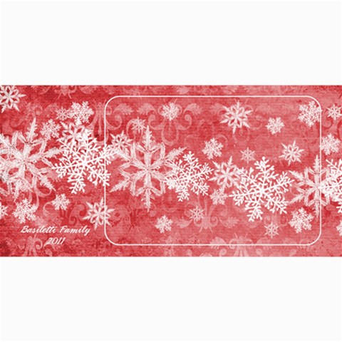 8x4 Photo Greeting Card Red Snowflakes By Laurrie 8 x4  Photo Card - 2