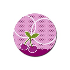 Cherry Round coaster 04 - Rubber Coaster (Round) Cherry Round coaster 04 - Rubber Coaster (Round)