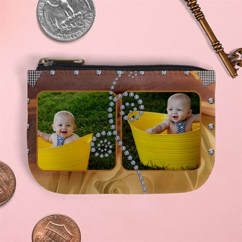 Pretty Golden Mini Coin Purse By Lil Front