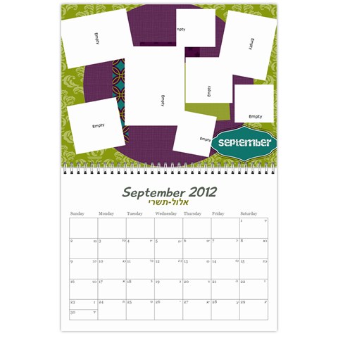 Calendar 2012 By Bryna Sep 2012