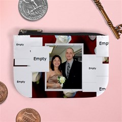 hearts and white roses change purse - Mini Coin Purse hearts and white roses change purse - Mini Coin Purse