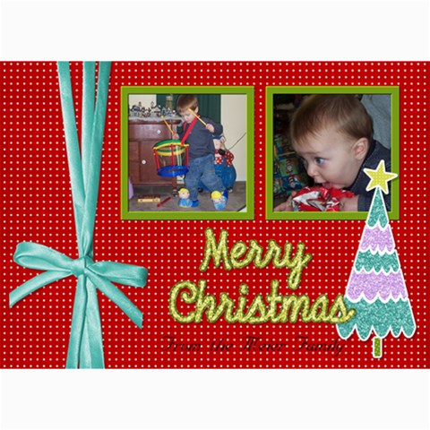 Christmas Card With Ribbon By Martha Meier 7 x5  Photo Card - 4