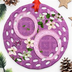 Spring purple floral double sided Filigree ornament - Round Filigree Ornament (Two Sides) Spring purple floral double sided Filigree ornament - Round Filigree Ornament (Two Sides)