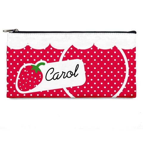 Stawberries Pencil Case 01 By Carol Front