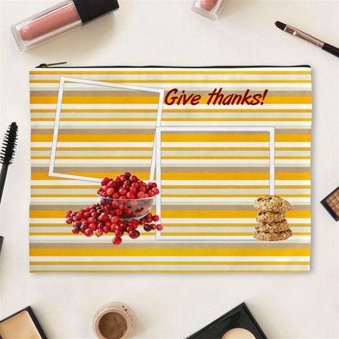 Give Thanks Cosmetic Bag (xl) By Elena Petrova Front