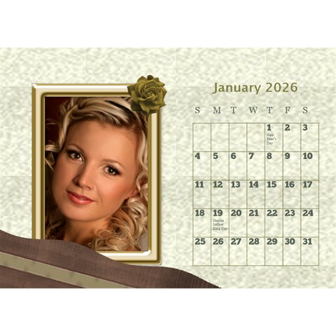 Delicate Desktop Calendar By Deborah Jan 2026