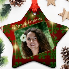 Merry Christmas Red and Green Star (2 sided) - Star Ornament (Two Sides) Merry Christmas Red and Green Star (2 sided) - Star Ornament (Two Sides)