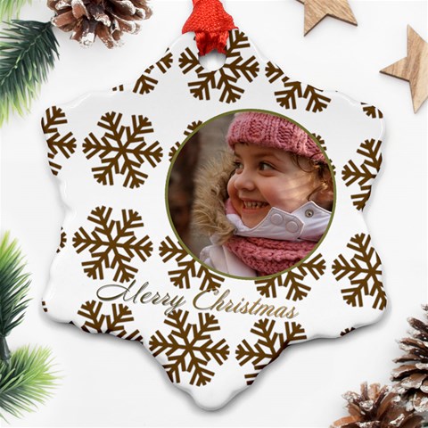 Gold Snowflake Ornament (2 Sided) By Deborah Front