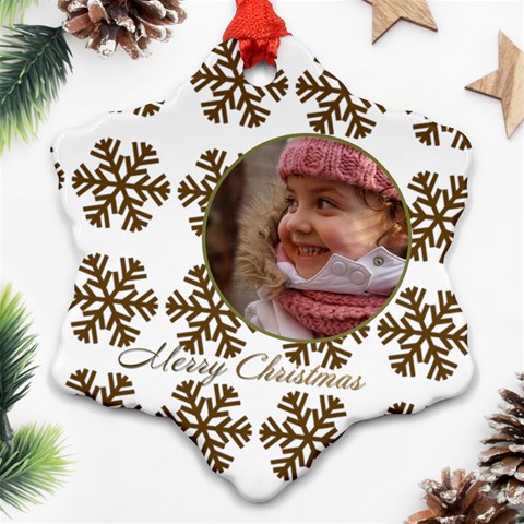 Gold Snowflake Ornament (2 Sided) By Deborah Back