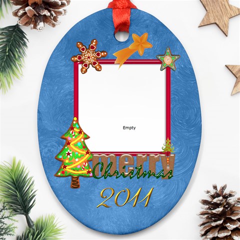 Merry Christmas Cookie 2011 Double Sided Oval Ornament By Catvinnat Front
