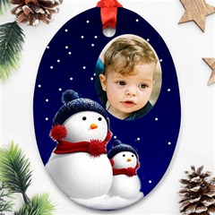 Snowmen Oval Ornament (2 Sided)