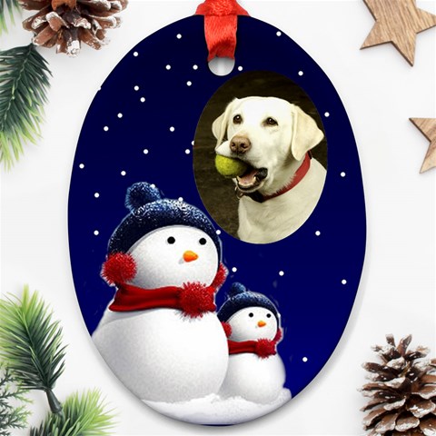 Snowmen Oval Ornament (2 Sided) By Deborah Back