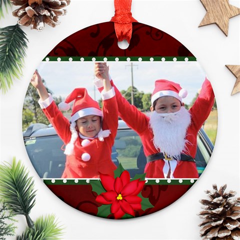 Round Ornament (two Sides): Holidays1 By Jennyl Front