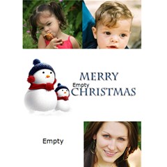 Four Photo Snowmen Christmas Card (5x7) - Greeting Card 5  x 7 