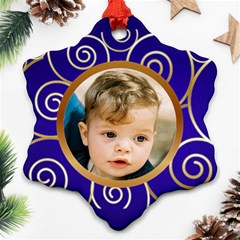 Blue and gold Snowflake Ornament - Ornament (Snowflake)