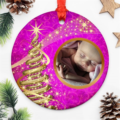 My Little Pink Princess Round Ornament (2 Sided) By Deborah Back
