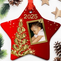 2025 Red Christmas star ornament - Ornament (Star) 2025 Red Christmas star ornament - Ornament (Star)