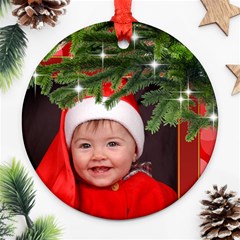 Merry Christmas round Ornament (2 sided) - Round Ornament (Two Sides) Merry Christmas round Ornament (2 sided) - Round Ornament (Two Sides)